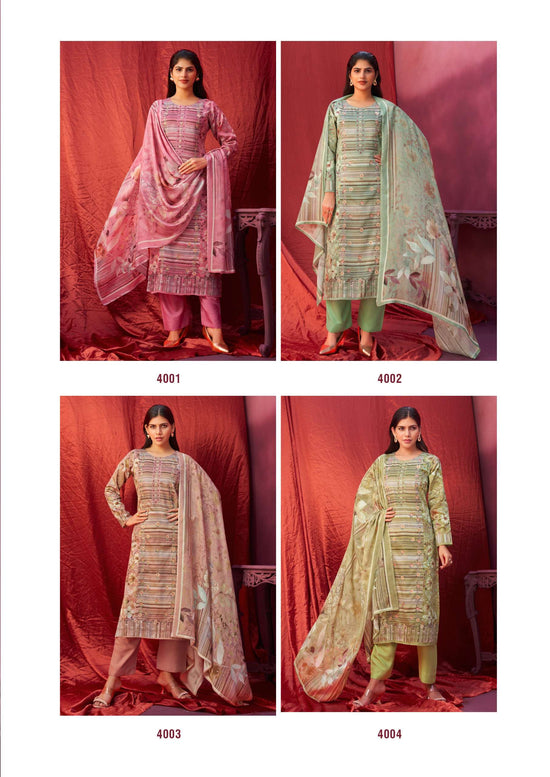 Rupali Fashion Alvira Jam Satin Designer Dress Material