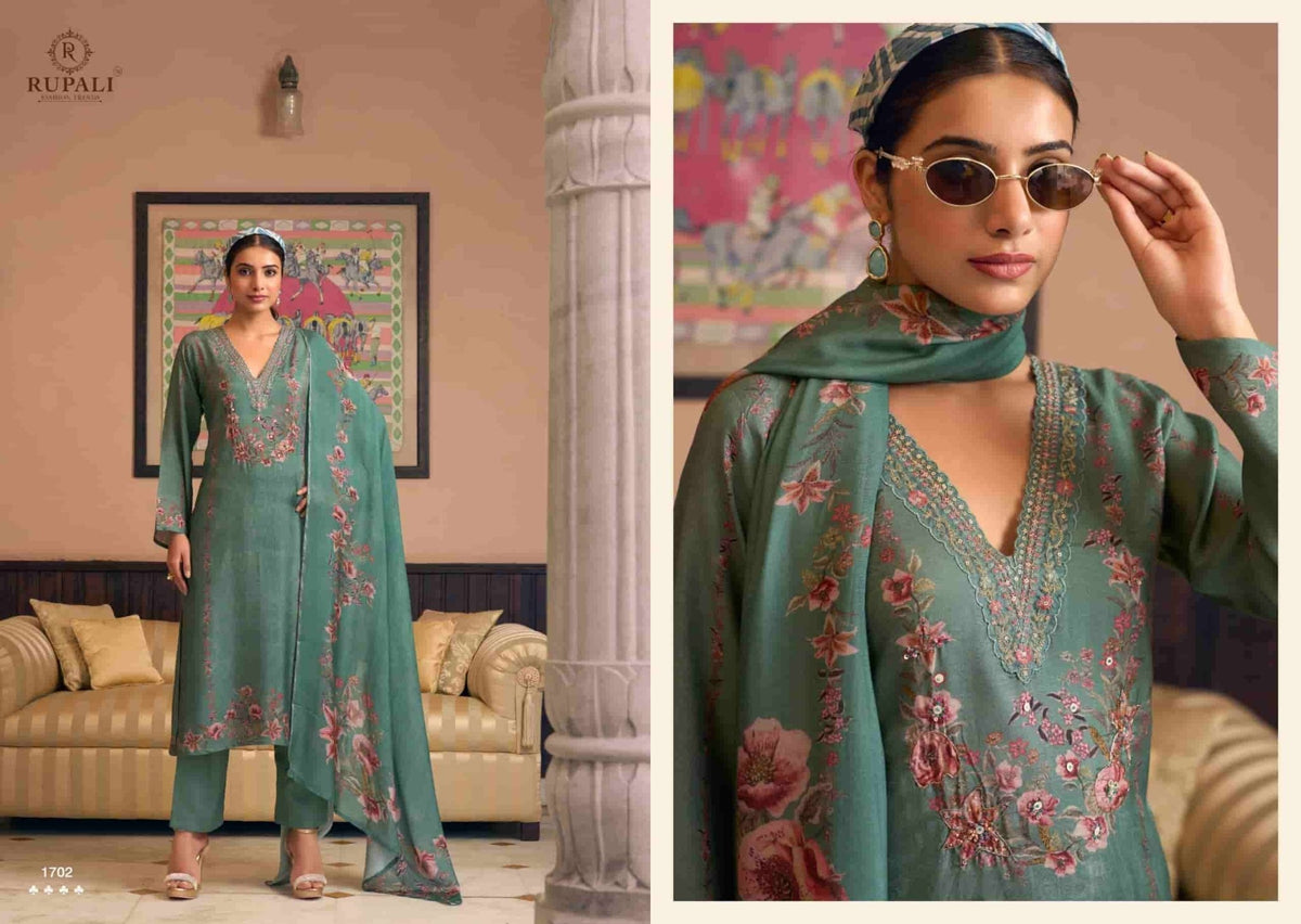 Rupali Fashion Ambari Viscose Muslin Dress Material - Amrah Wholesale