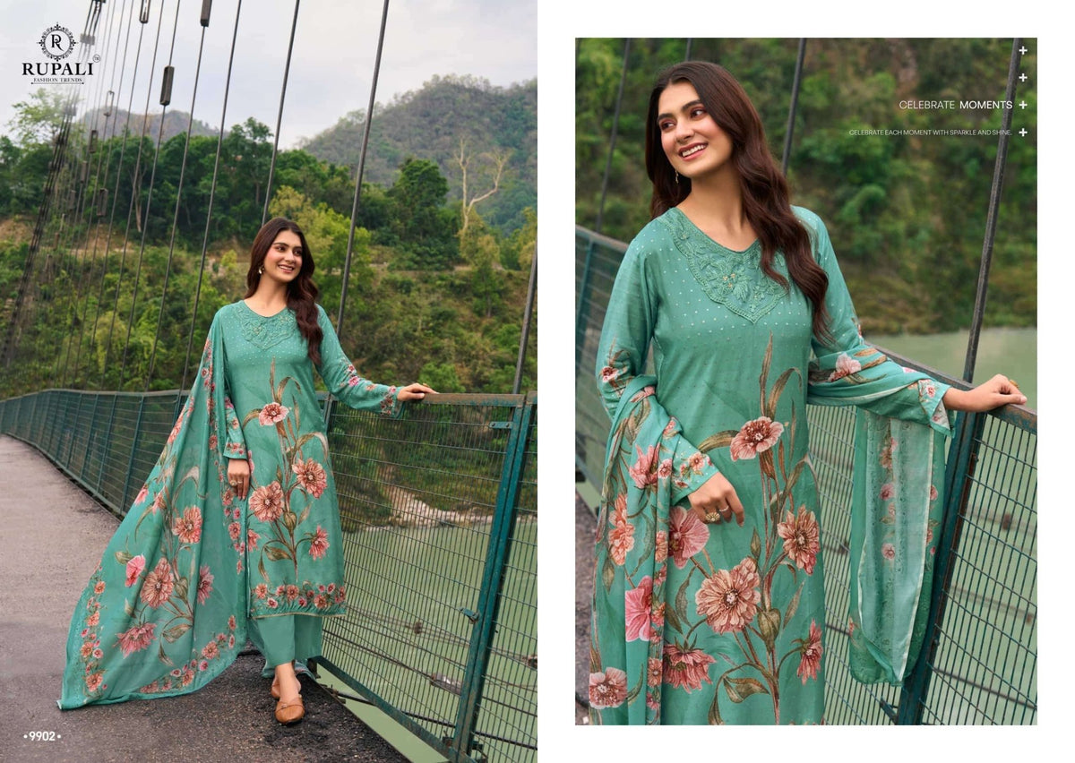 Rupali Fashion Antra Muslin Silk Dress Material - Amrah Wholesale
