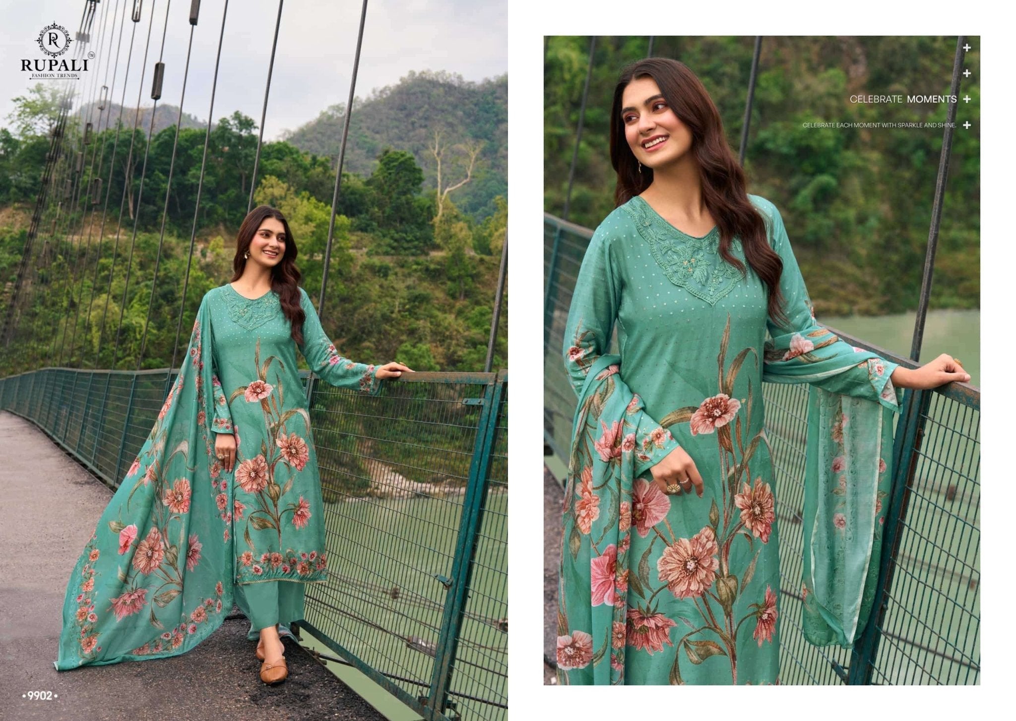 Rupali Fashion Antra Muslin Silk Dress Material - Amrah Wholesale