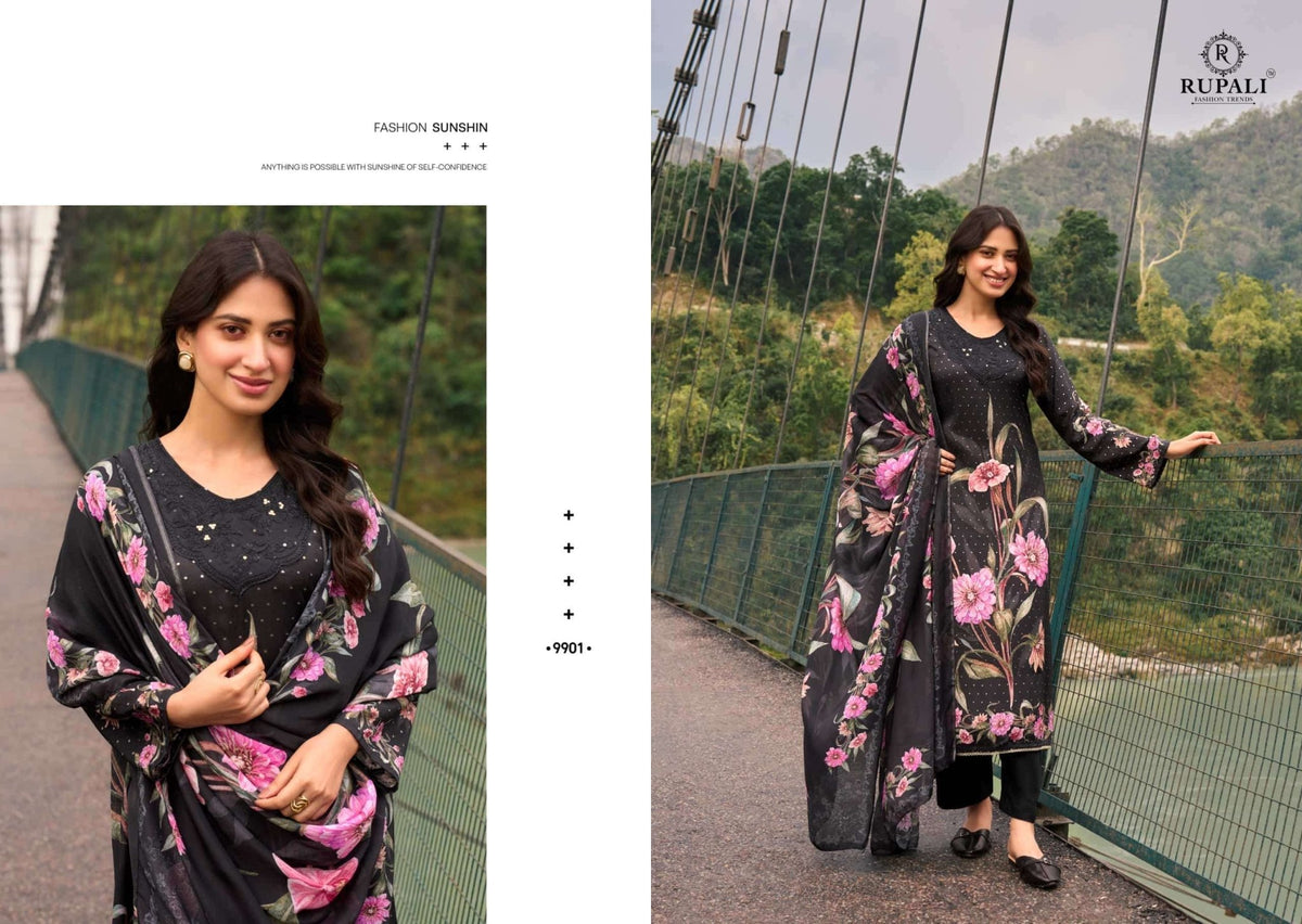 Rupali Fashion Antra Muslin Silk Dress Material - Amrah Wholesale