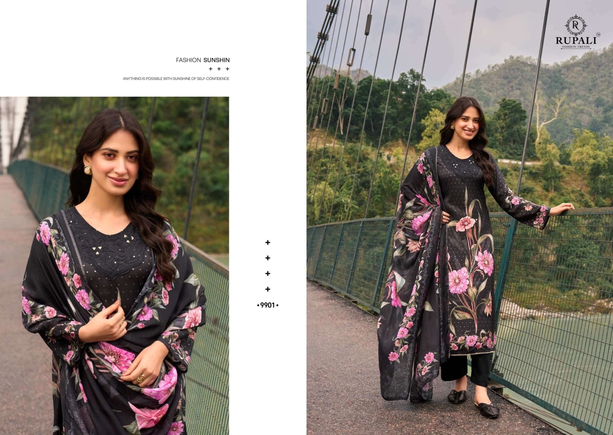 Rupali Fashion Antra Muslin Silk Dress Material - Amrah Wholesale