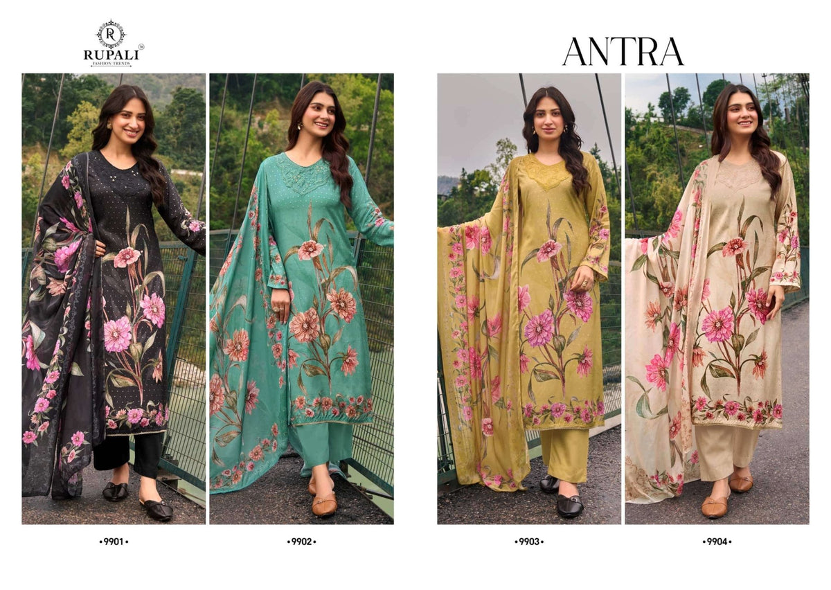 Rupali Fashion Antra Muslin Silk Dress Material - Amrah Wholesale