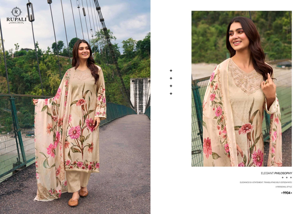 Rupali Fashion Antra Muslin Silk Dress Material - Amrah Wholesale