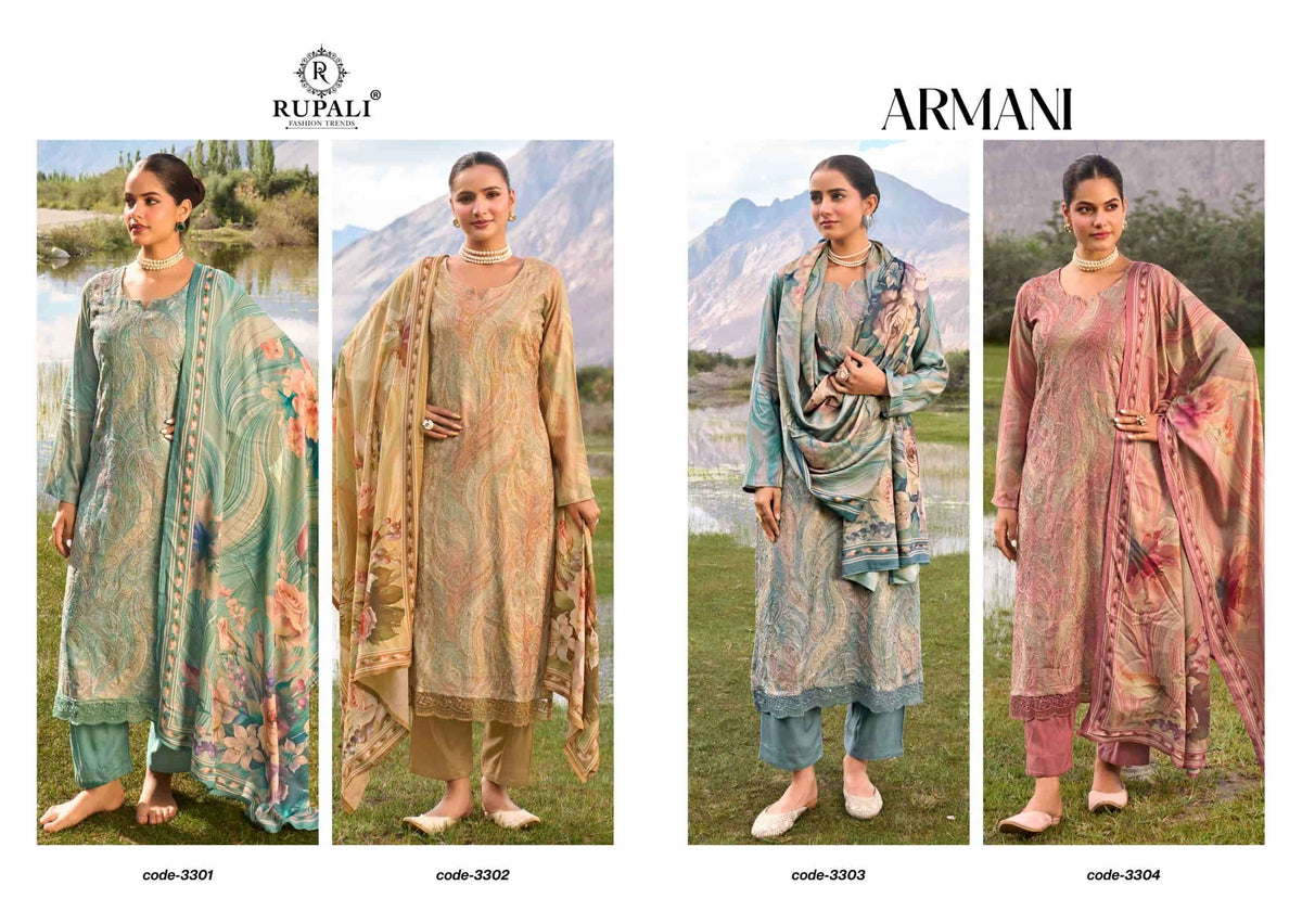 Rupali Fashion Armani Fancy Pashmina Dress Material