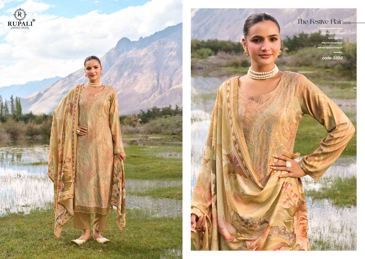 Rupali Fashion Armani Fancy Pashmina Dress Material