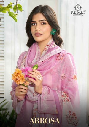 Rupali Fashion Arrosa Designer Muslin Dress Material Wholesale Price Surat - Amrah Wholesale