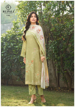 Rupali Fashion Arrosa Designer Muslin Dress Material Wholesale Price Surat - Amrah Wholesale