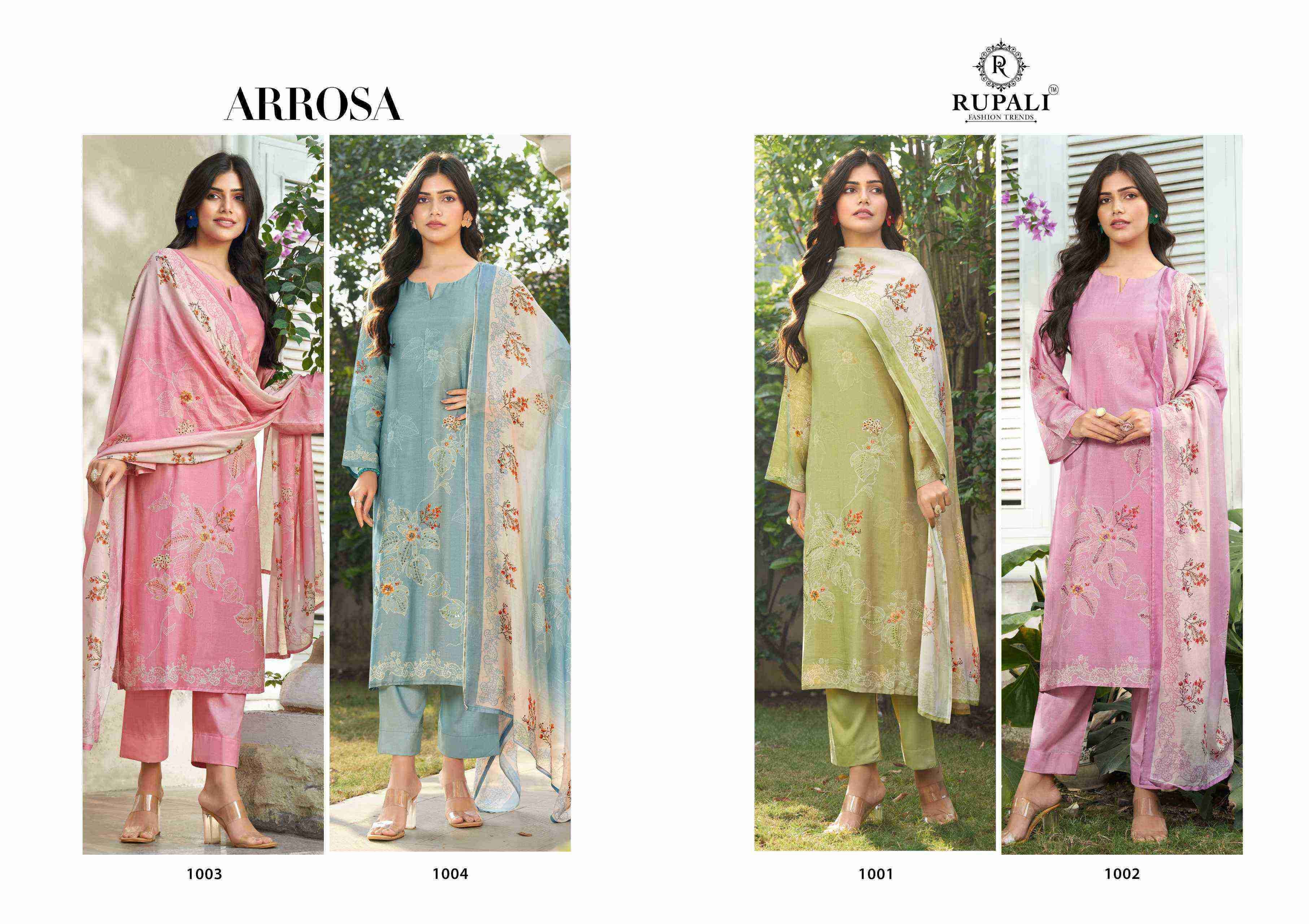 Rupali Fashion Arrosa Designer Muslin Dress Material Wholesale Price Surat