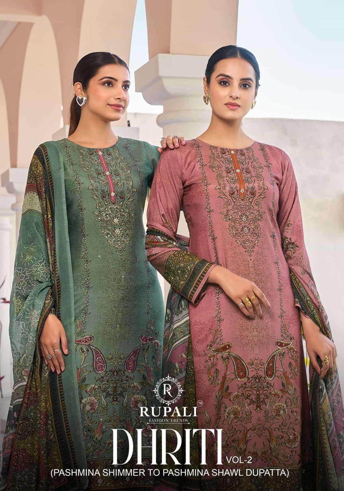 Rupali Fashion Dhriti Vol 2 Pure Viscose Pashmina Shimmer Digital Printed Dress Material