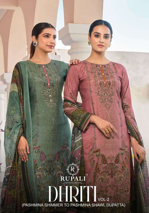 Rupali Fashion Dhriti Vol 2 Pure Viscose Pashmina Shimmer Digital Printed Dress Material