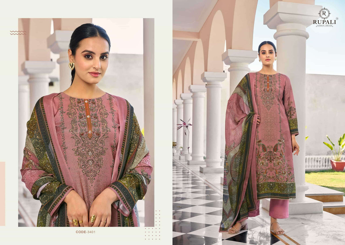 Rupali Fashion Dhriti Vol 2 Pure Viscose Pashmina Shimmer Digital Printed Dress Material