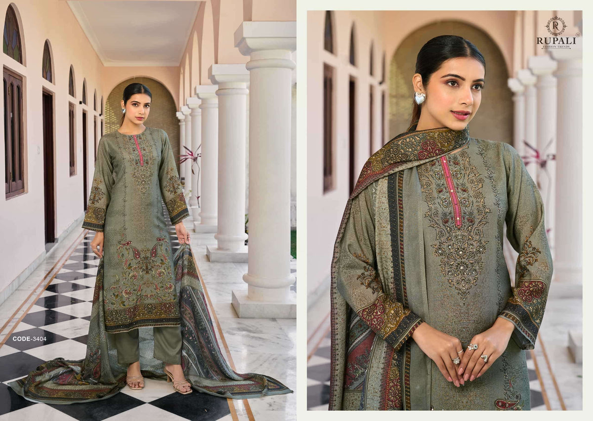 Rupali Fashion Dhriti Vol 2 Pure Viscose Pashmina Shimmer Digital Printed Dress Material