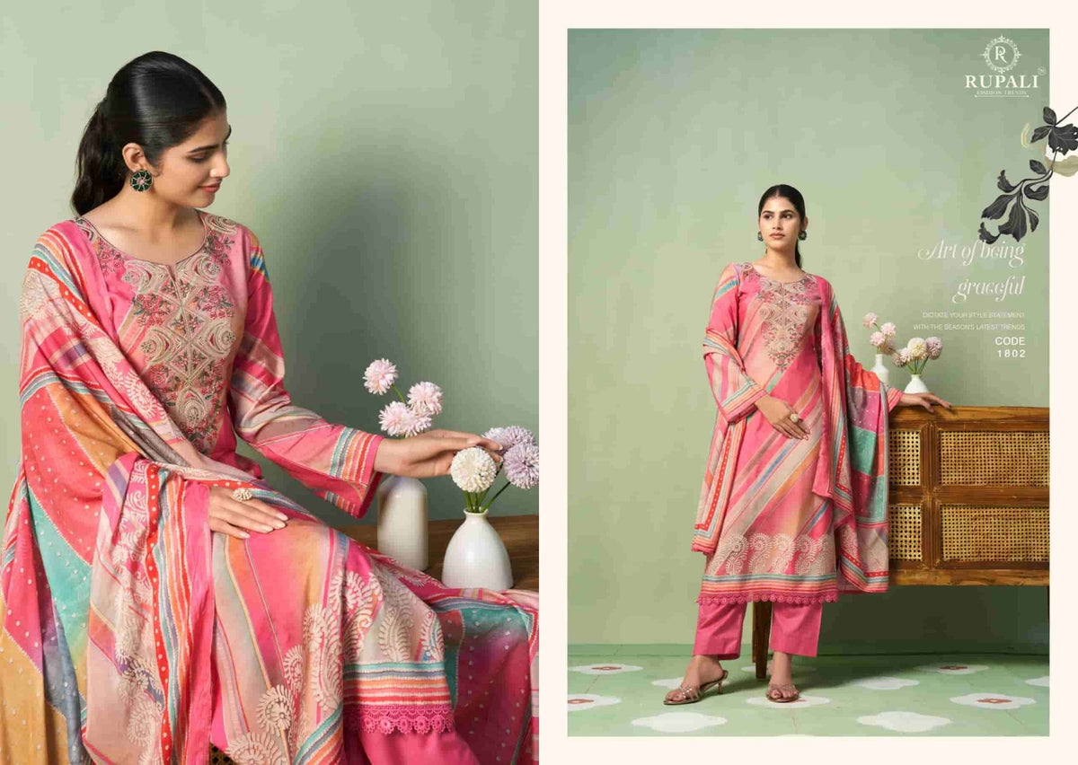 Rupali Fashion Dhwani Muslin Digital Printed Dress Material - Amrah Wholesale