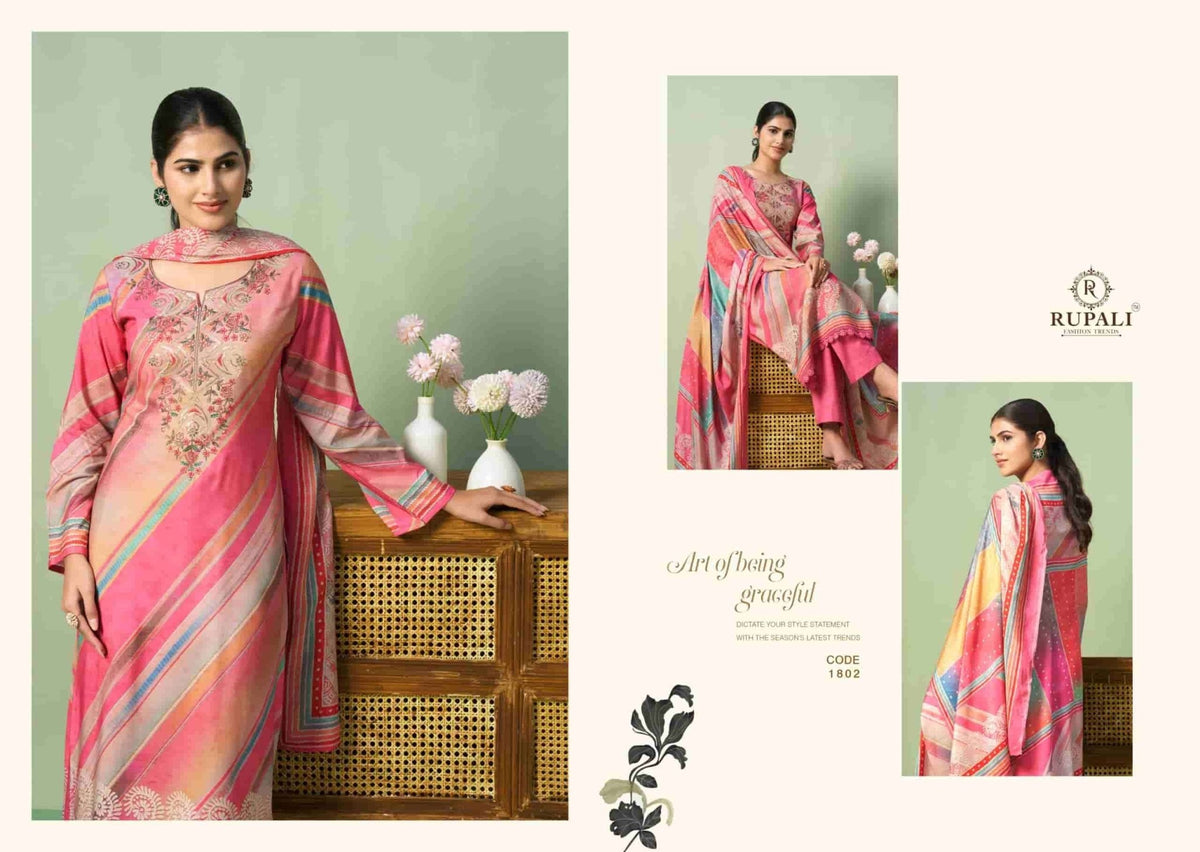 Rupali Fashion Dhwani Muslin Digital Printed Dress Material - Amrah Wholesale