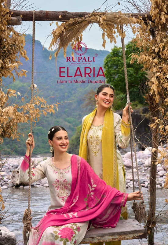Rupali Fashion Elaria Jam Satin Dress Material - Amrah Wholesale