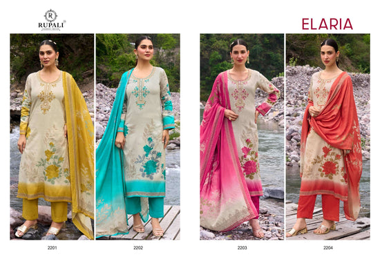 Rupali Fashion Elaria Jam Satin Dress Material