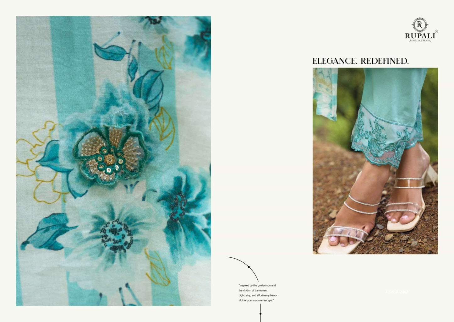 Rupali Fashion Gulzaar Lawn Cotton Embroidered Dress Material - Amrah Wholesale