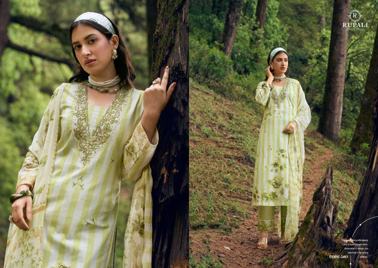Rupali Fashion Gulzaar Lawn Cotton Embroidered Dress Material - Amrah Wholesale