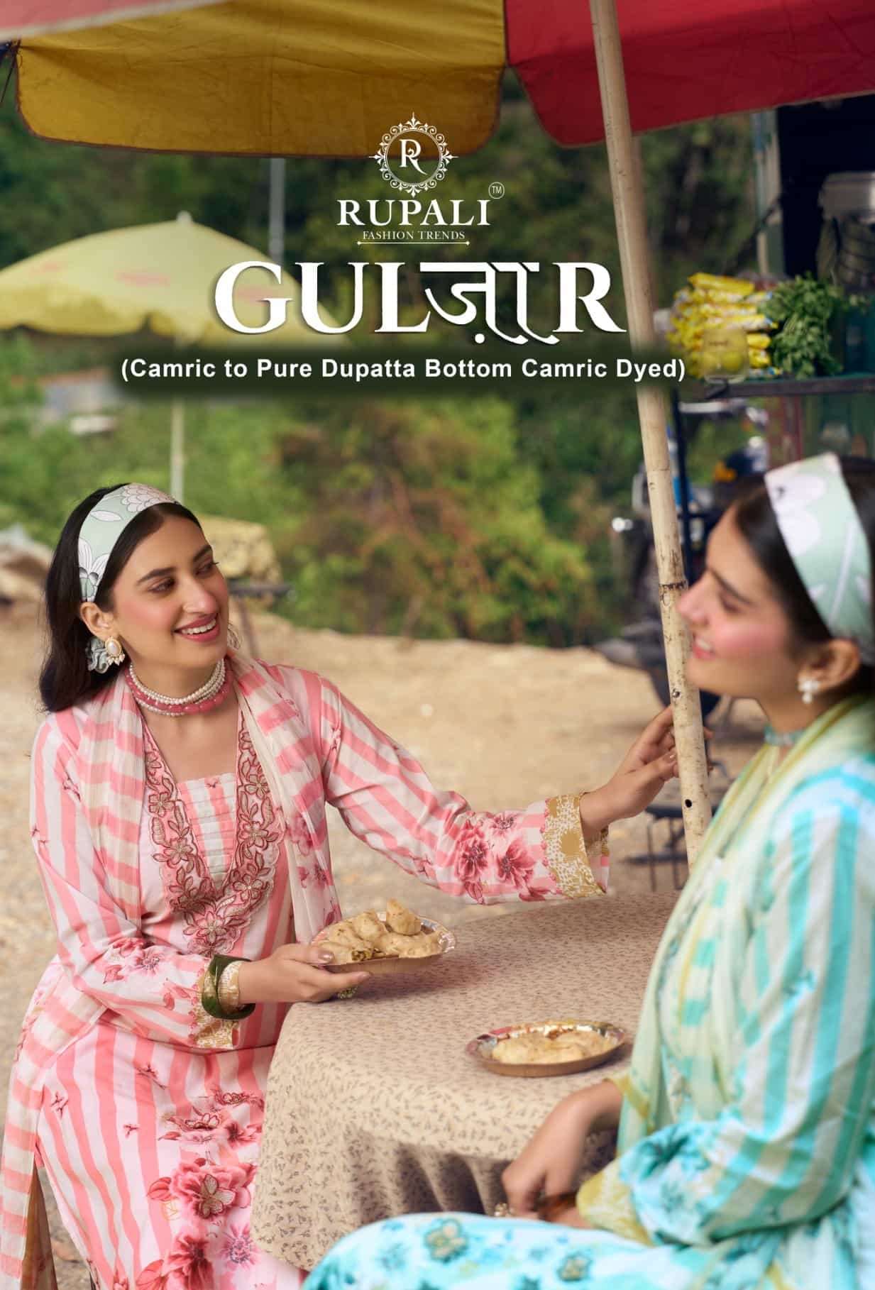 Rupali Fashion Gulzaar Lawn Cotton Embroidered Dress Material - Amrah Wholesale