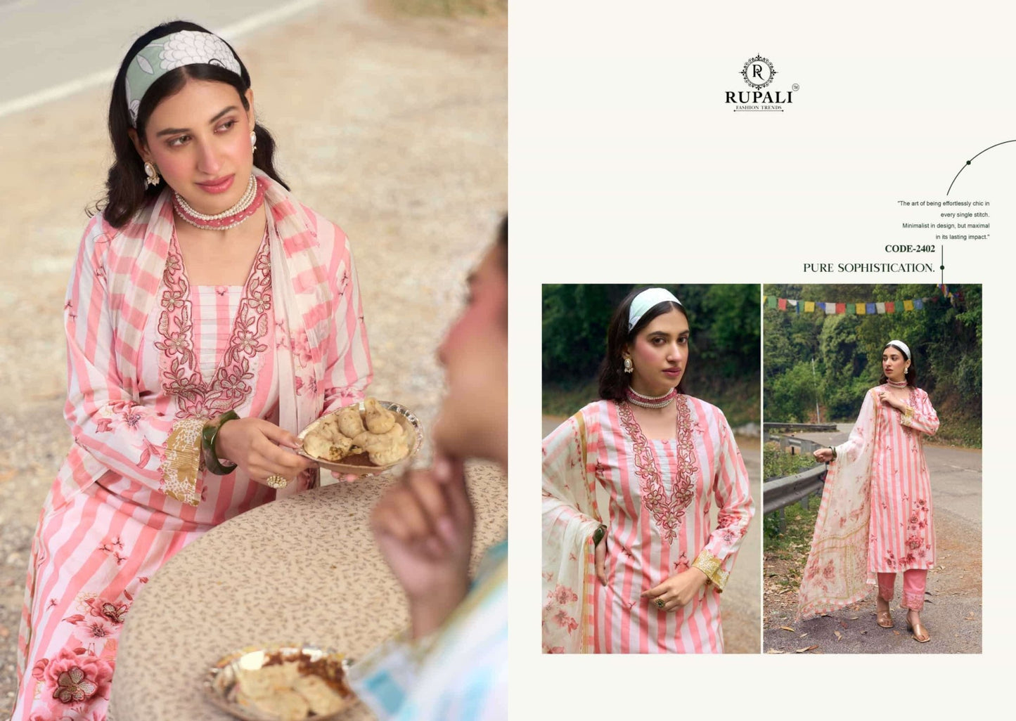 Rupali Fashion Gulzaar Lawn Cotton Embroidered Dress Material - Amrah Wholesale