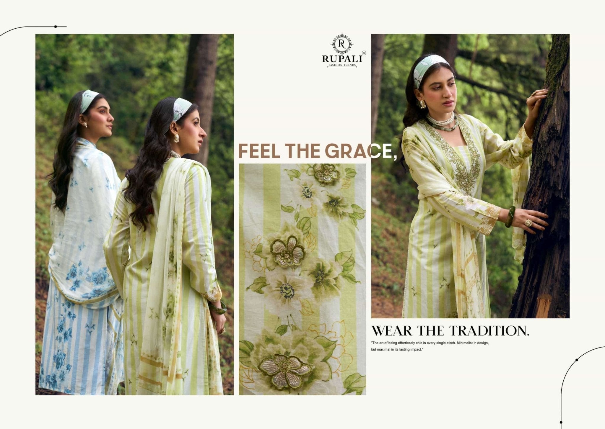 Rupali Fashion Gulzaar Lawn Cotton Embroidered Dress Material - Amrah Wholesale
