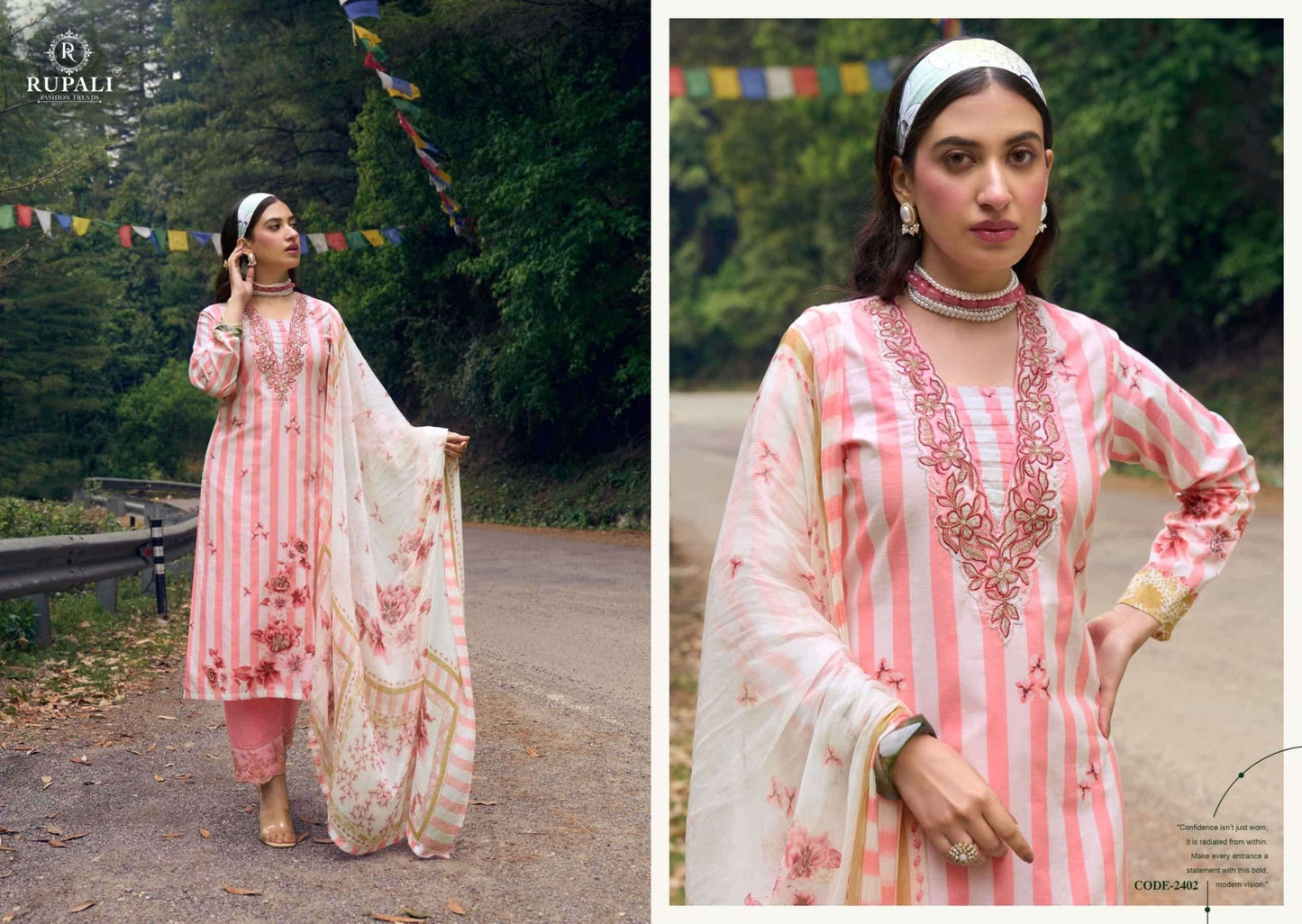 Rupali Fashion Gulzaar Lawn Cotton Embroidered Dress Material - Amrah Wholesale