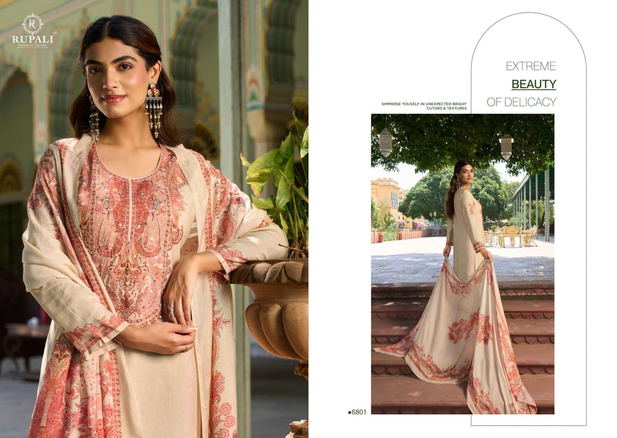Rupali Fashion Laya Premium Muslin Dress Material - Amrah Wholesale