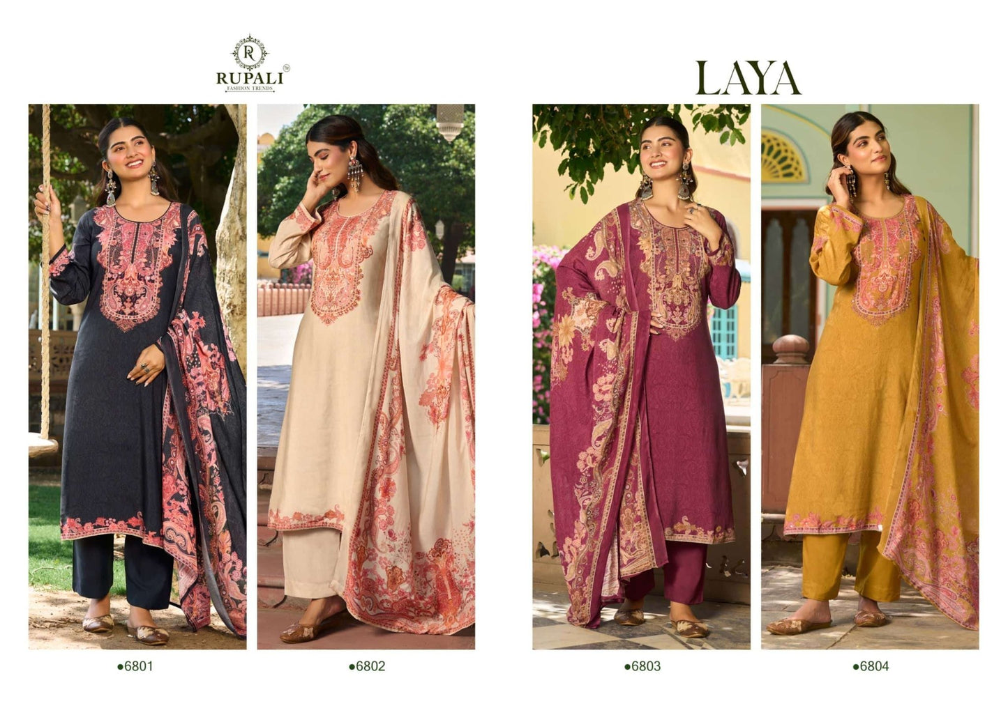 Rupali Fashion Laya Premium Muslin Dress Material - Amrah Wholesale