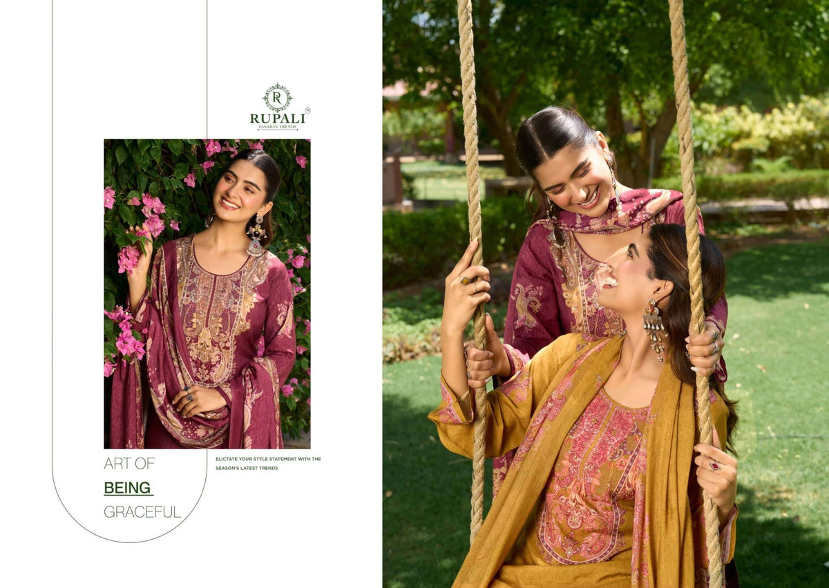 Rupali Fashion Laya Premium Muslin Dress Material - Amrah Wholesale