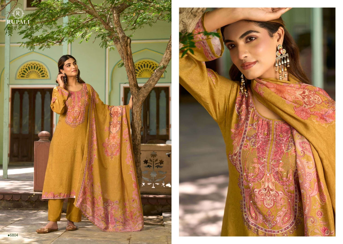 Rupali Fashion Laya Premium Muslin Dress Material - Amrah Wholesale