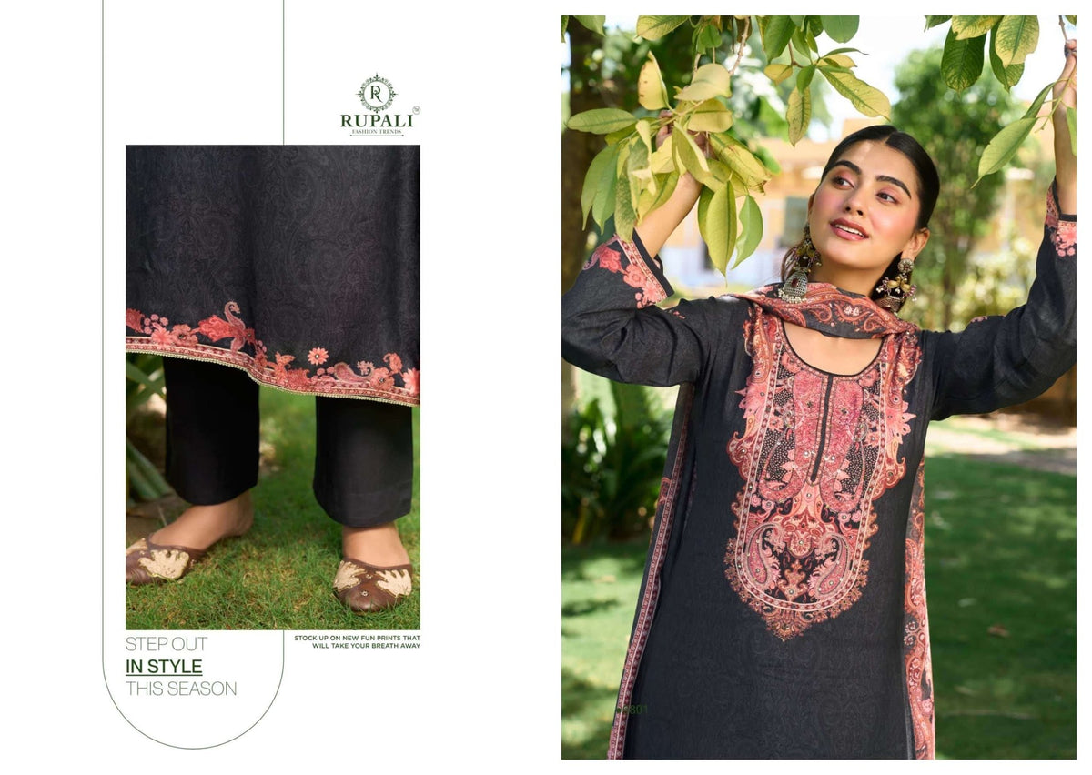 Rupali Fashion Laya Premium Muslin Dress Material - Amrah Wholesale