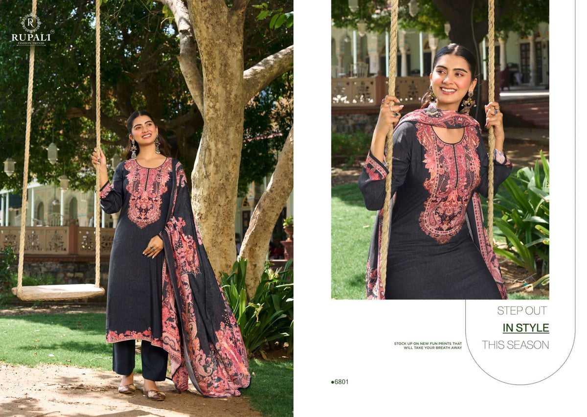 Rupali Fashion Laya Premium Muslin Dress Material - Amrah Wholesale