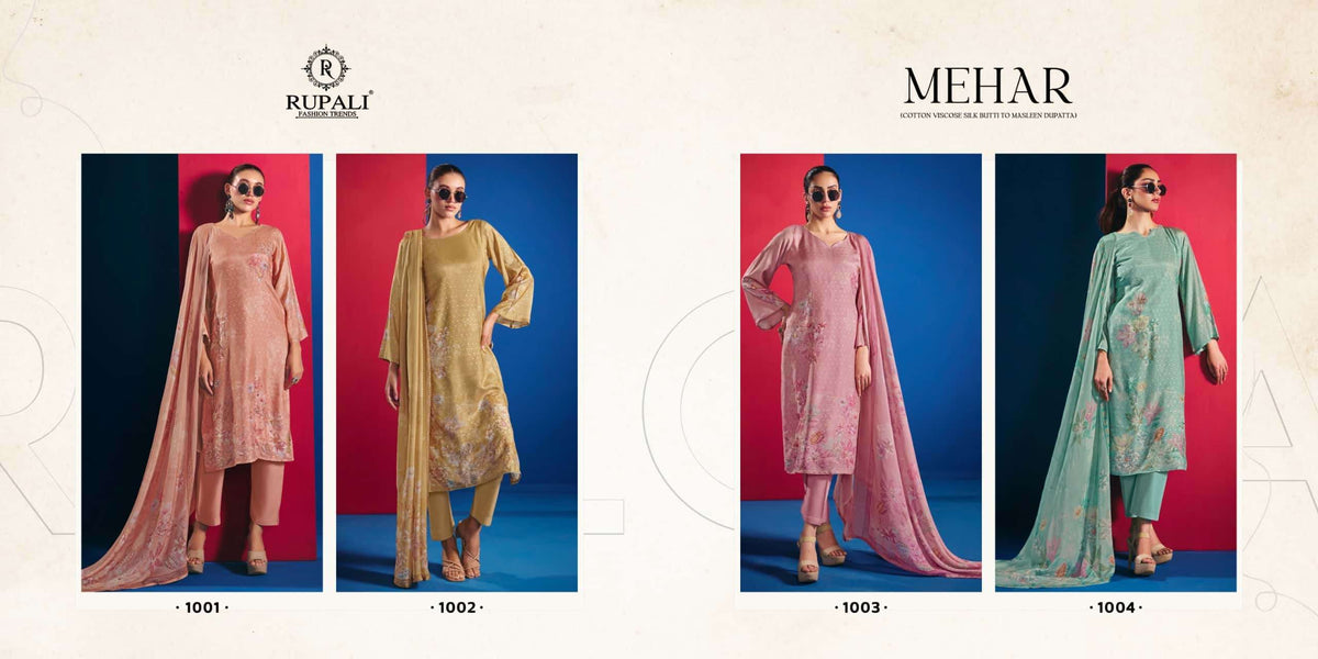 Rupali Fashion Mehar Dress Material Wholesale Catalogue - Amrah Wholesale