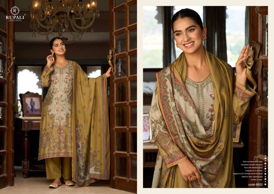 Rupali Fashion Mehra Viscose Muslin Shimmer Digital Printed Dress Material - Amrah Wholesale