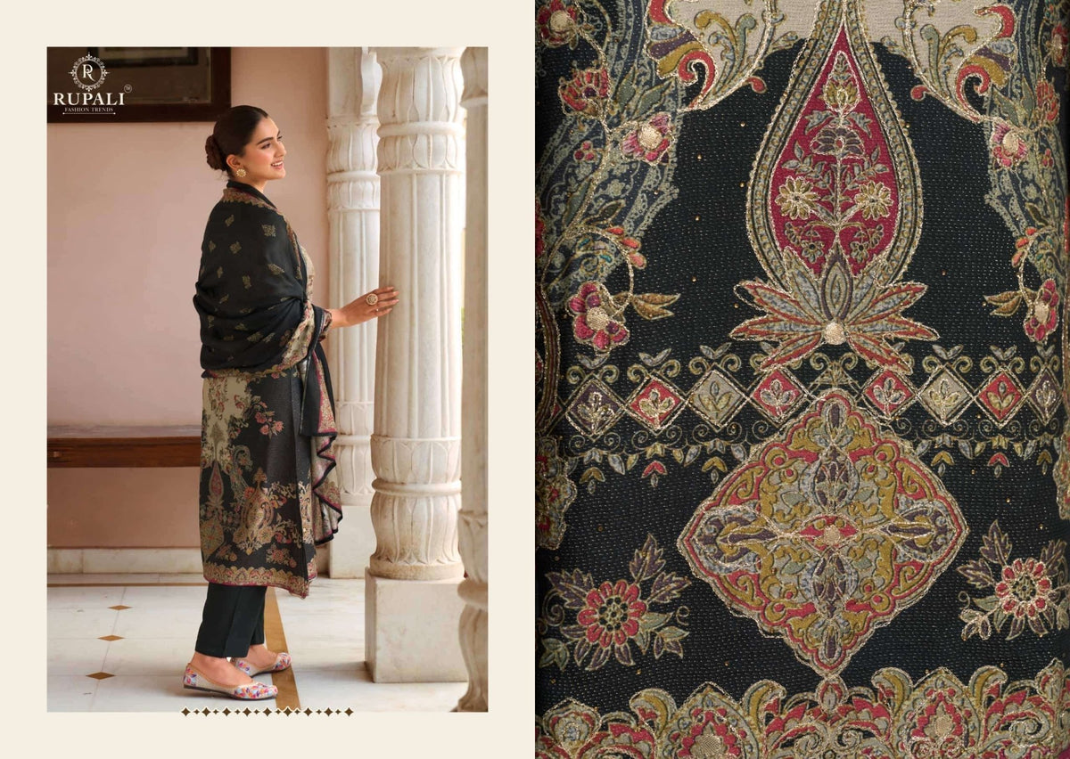 Rupali Fashion Mehra Viscose Muslin Shimmer Digital Printed Dress Material - Amrah Wholesale