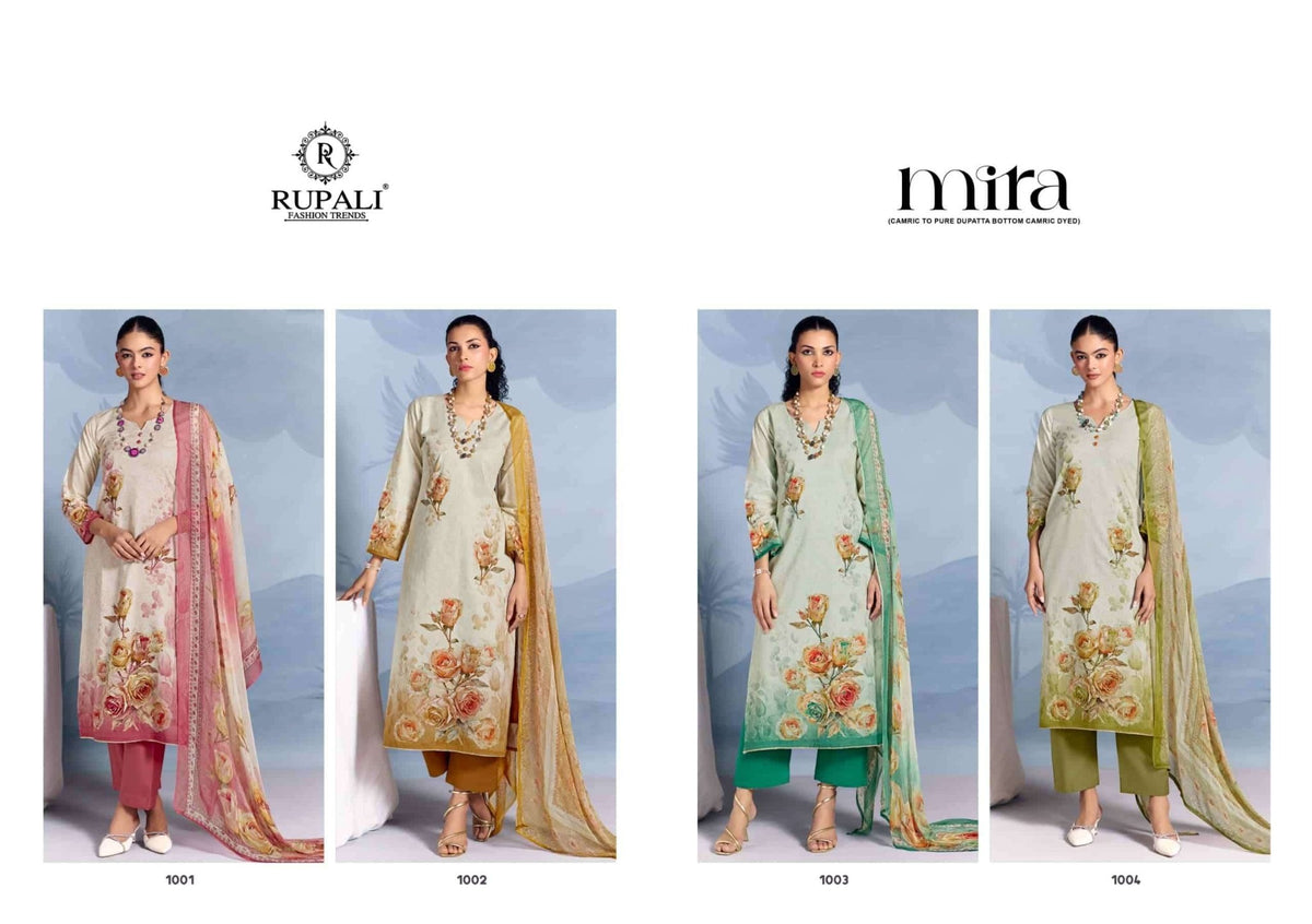 Rupali Fashion Mira Cambric Lawn Cotton Dress Material - Amrah Wholesale