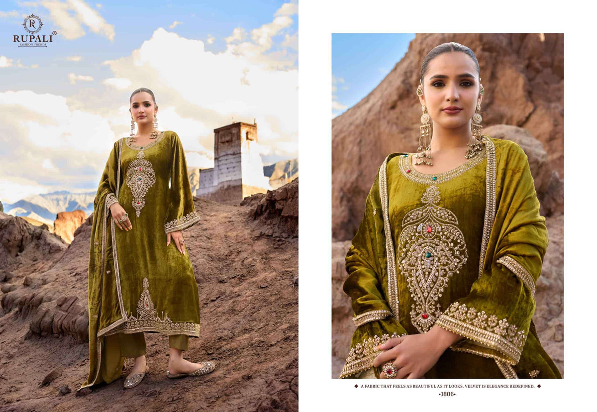 Rupali Fashion Naveli Pure Viscose Velvet Dress Material