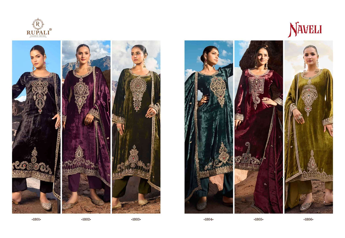 Rupali Fashion Naveli Pure Viscose Velvet Dress Material