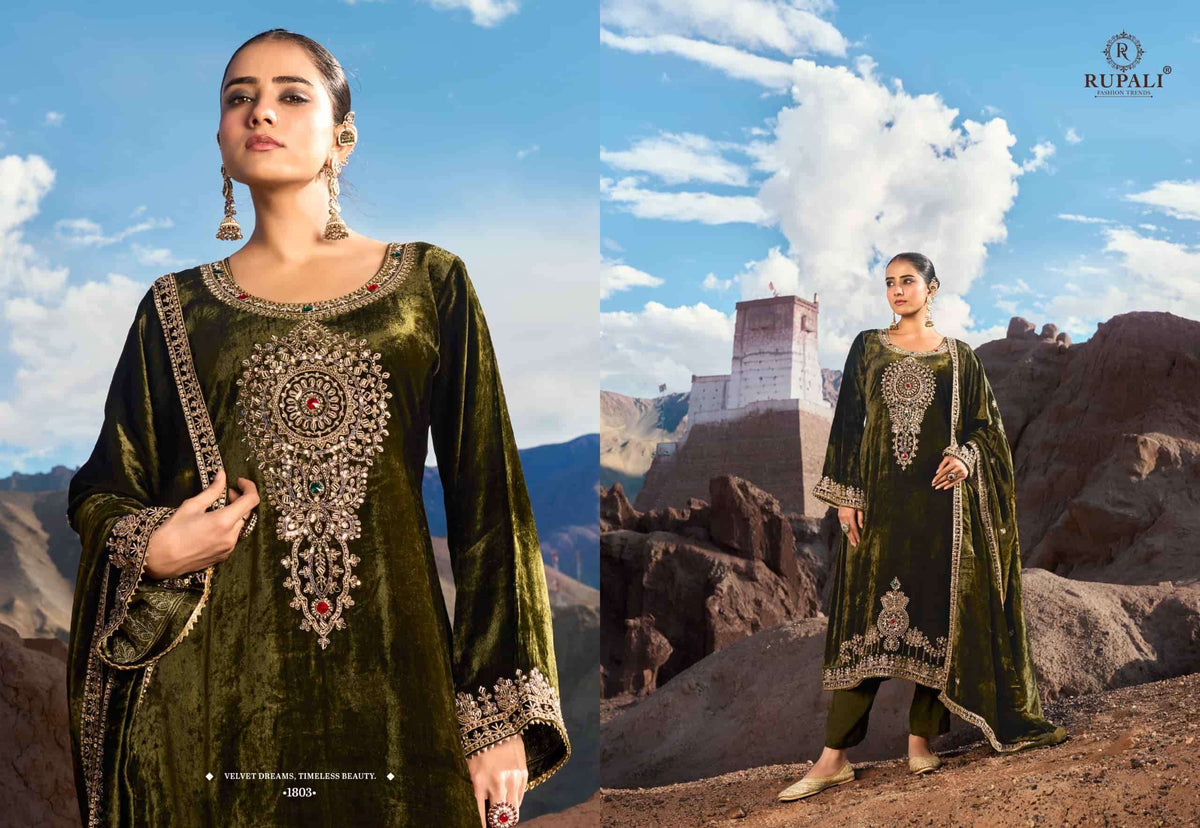 Rupali Fashion Naveli Pure Viscose Velvet Dress Material