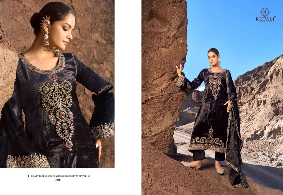 Rupali Fashion Naveli Pure Viscose Velvet Dress Material