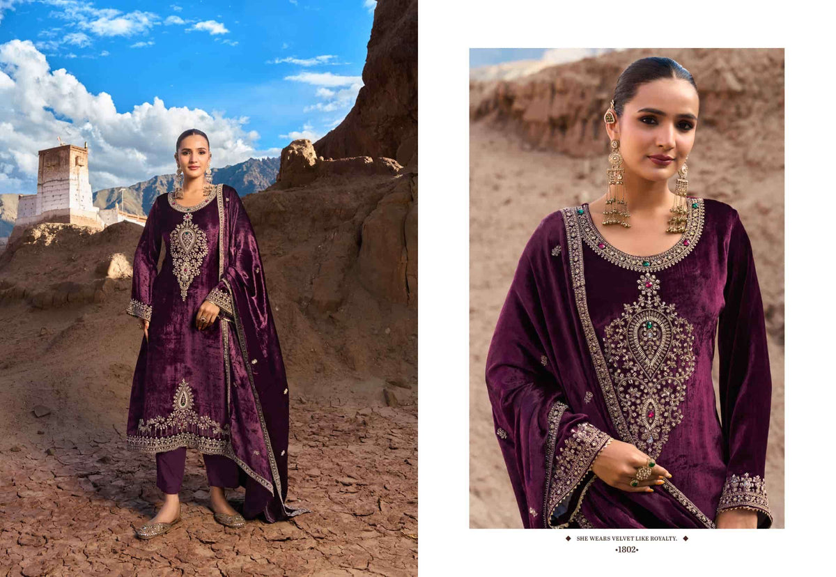 Rupali Fashion Naveli Pure Viscose Velvet Dress Material