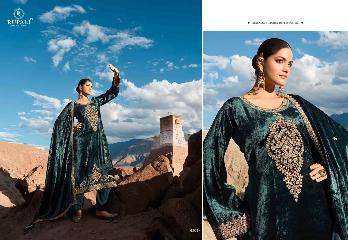 Rupali Fashion Naveli Pure Viscose Velvet Dress Material