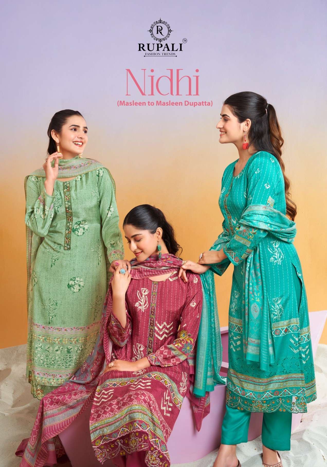 Rupali Fashion Nidhi Muslin Embroidered Dress Material