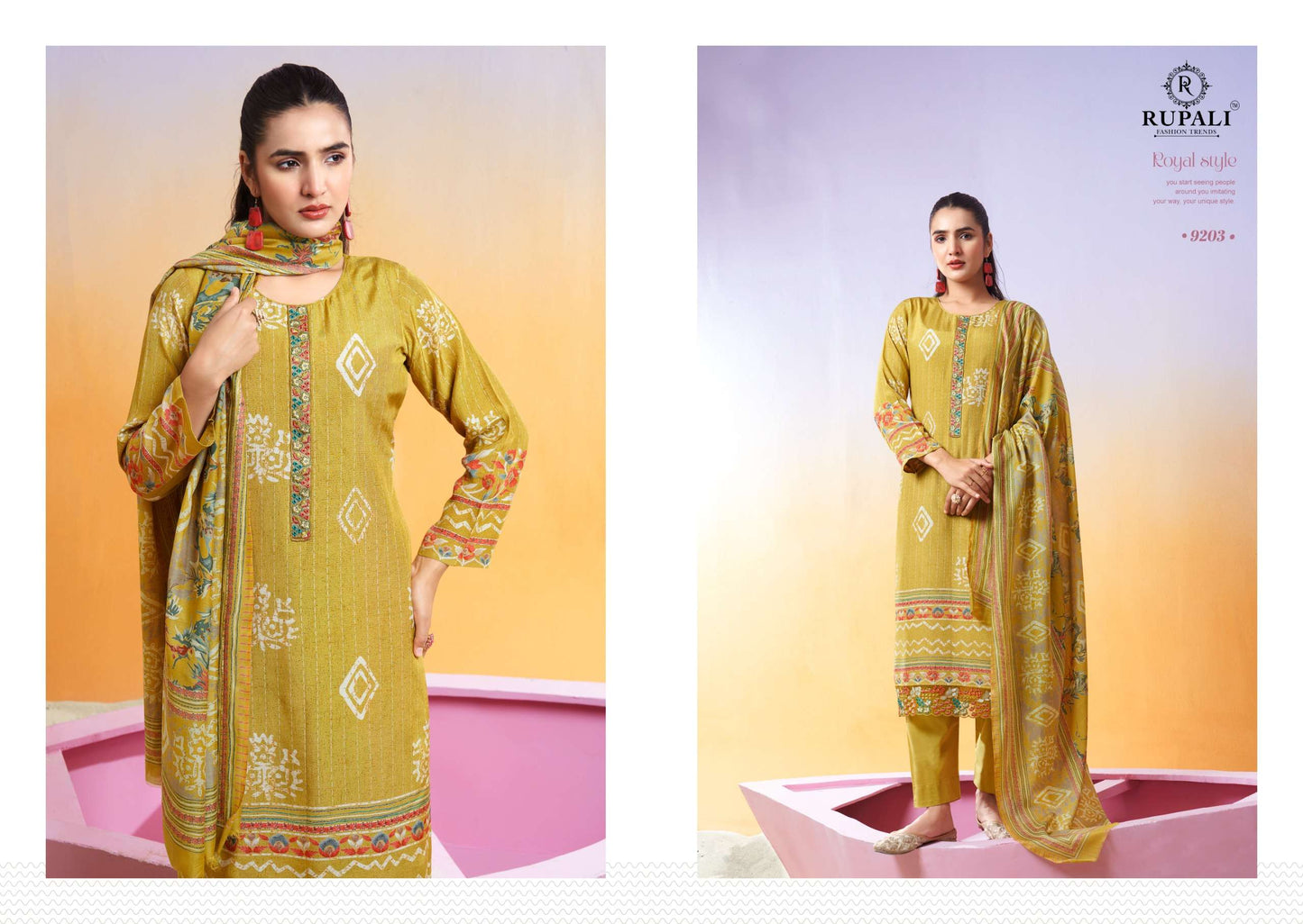 Rupali Fashion Nidhi Muslin Embroidered Dress Material
