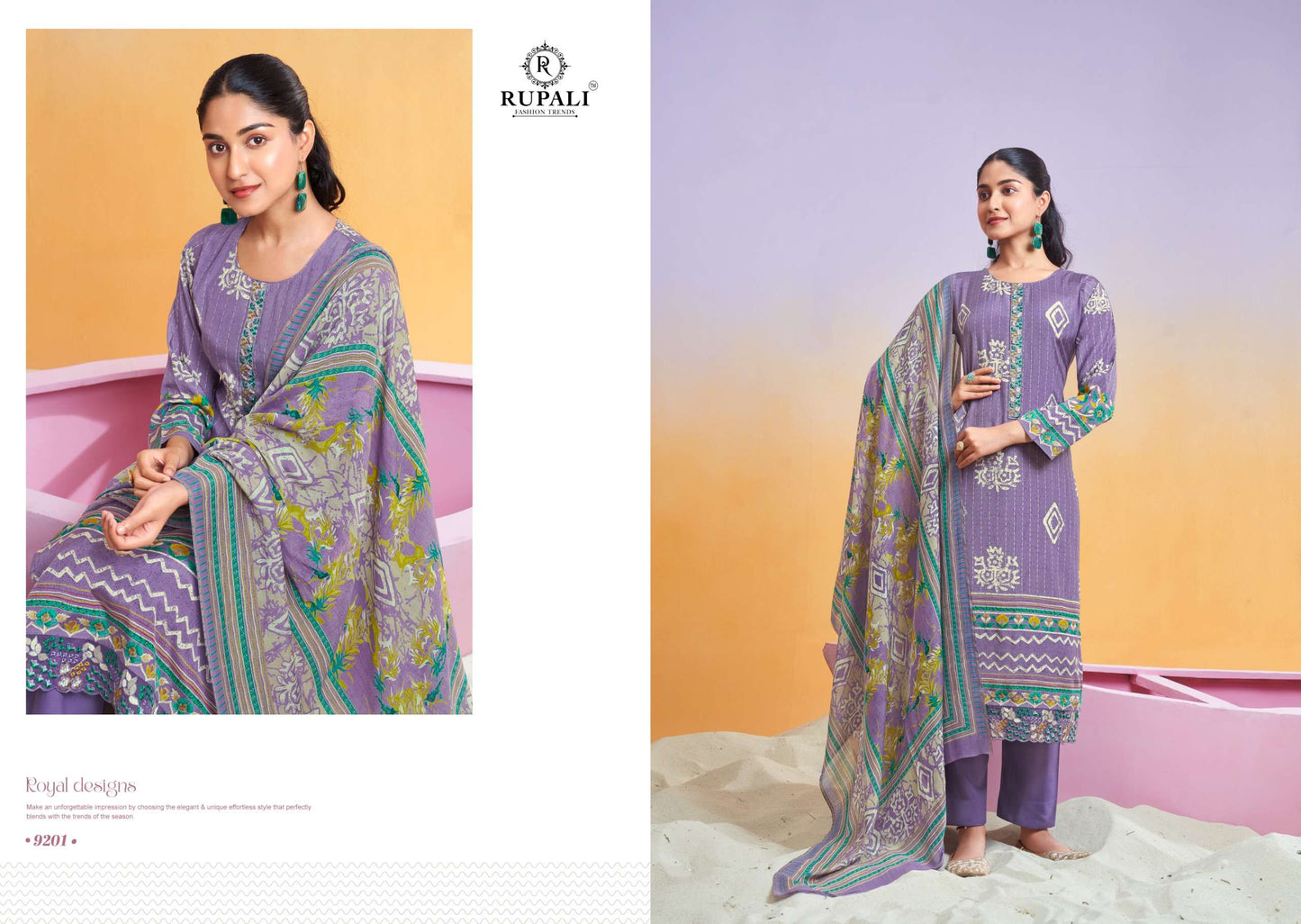 Rupali Fashion Nidhi Muslin Embroidered Dress Material