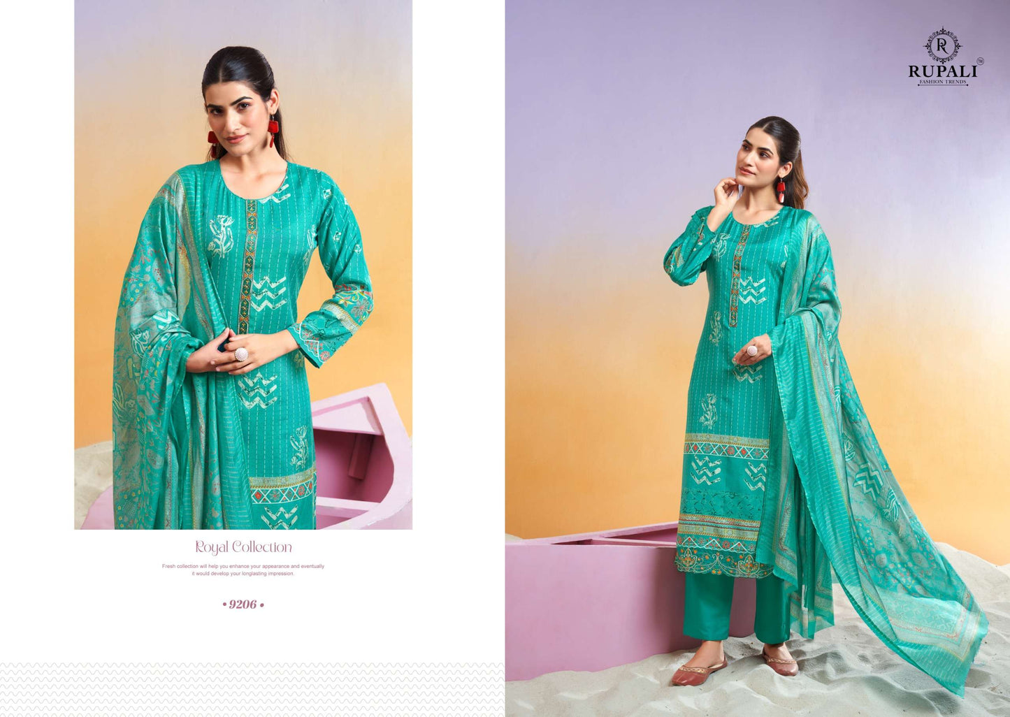 Rupali Fashion Nidhi Muslin Embroidered Dress Material