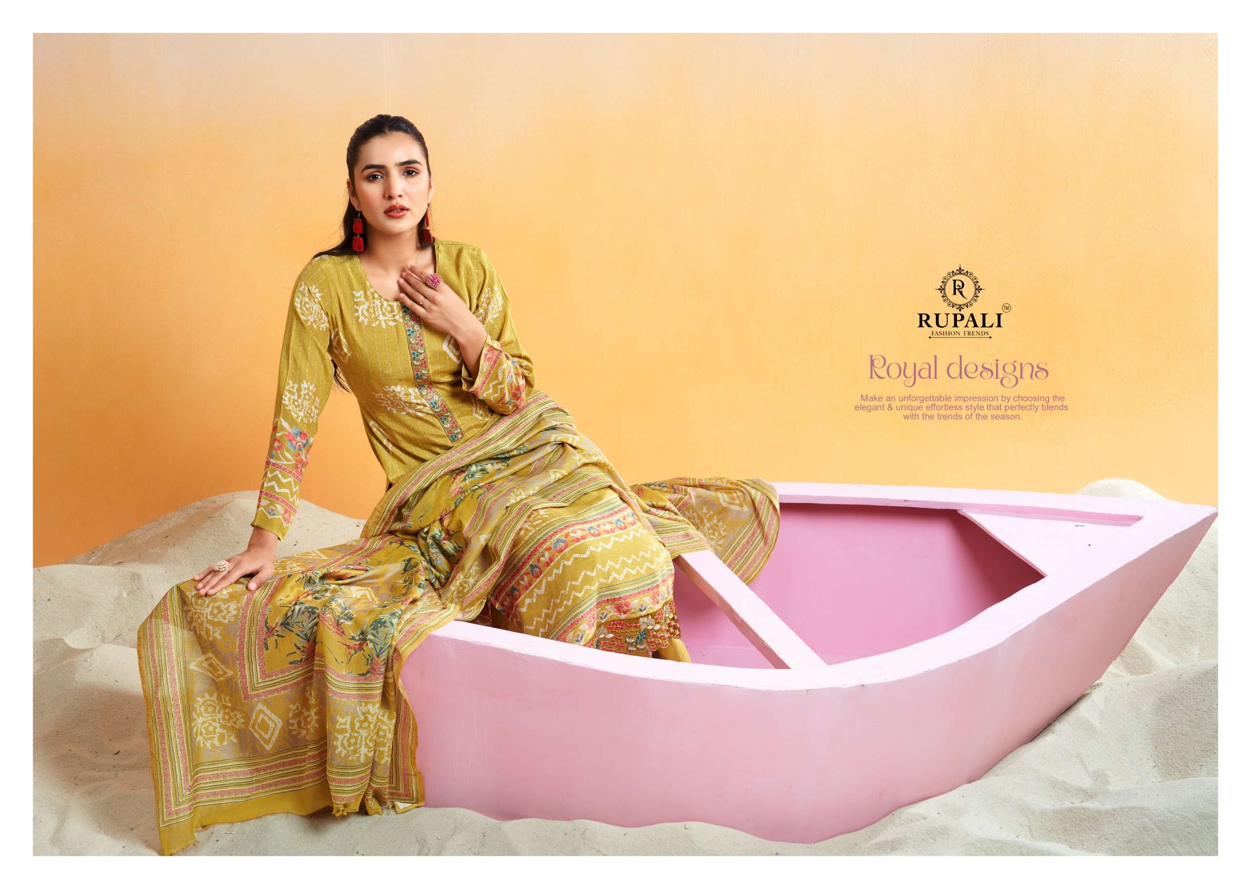 Rupali Fashion Nidhi Muslin Embroidered Dress Material