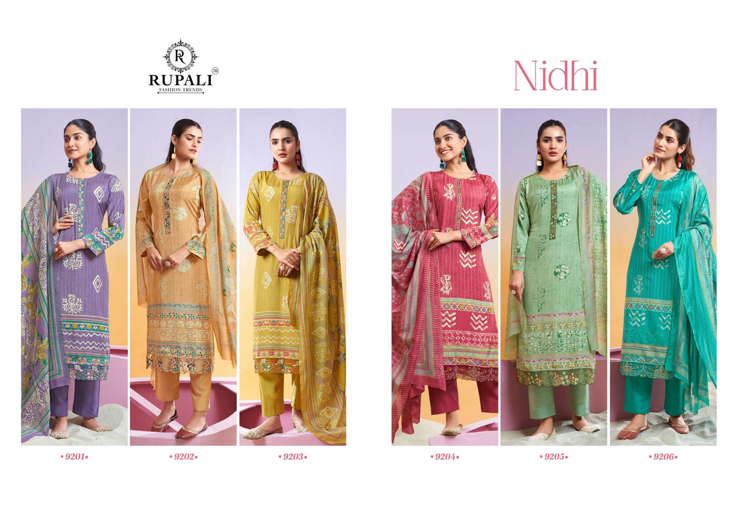 Rupali Fashion Nidhi Muslin Embroidered Dress Material