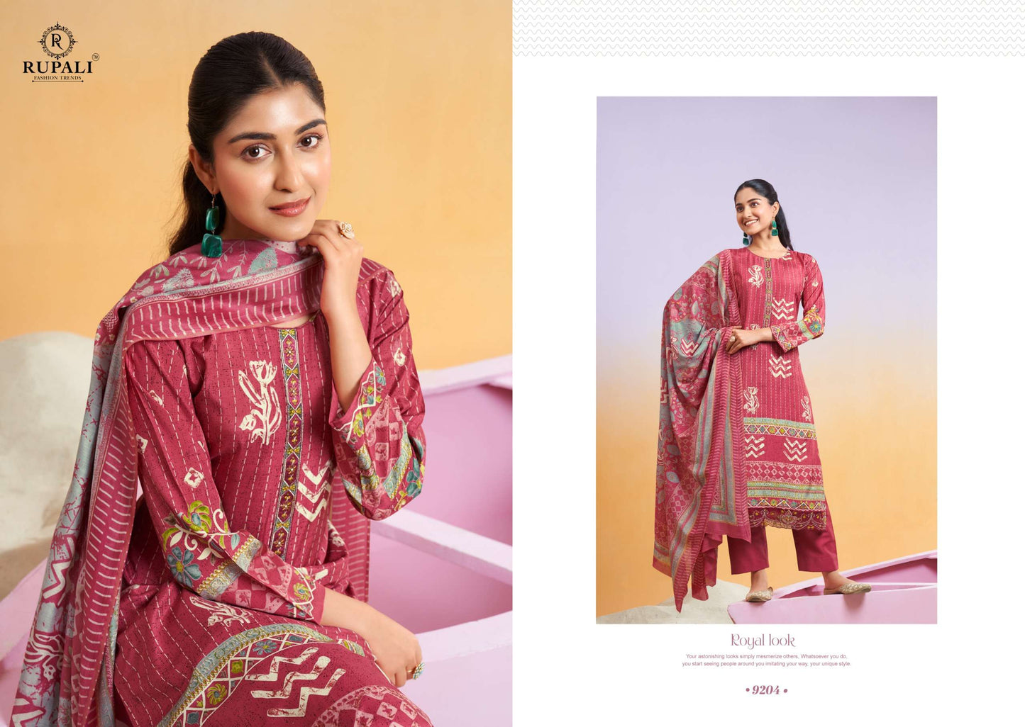 Rupali Fashion Nidhi Muslin Embroidered Dress Material